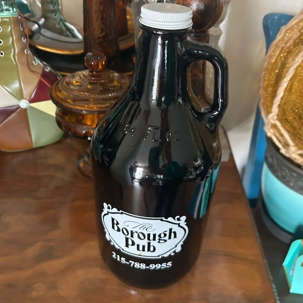 Vintage Brown Growler Bottle from The Borough Pub